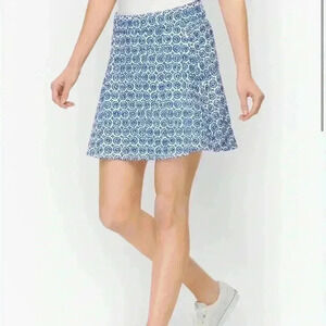 Talbots brand new T Women XL Pinwheel Daisies Lightweight Stretch Skort